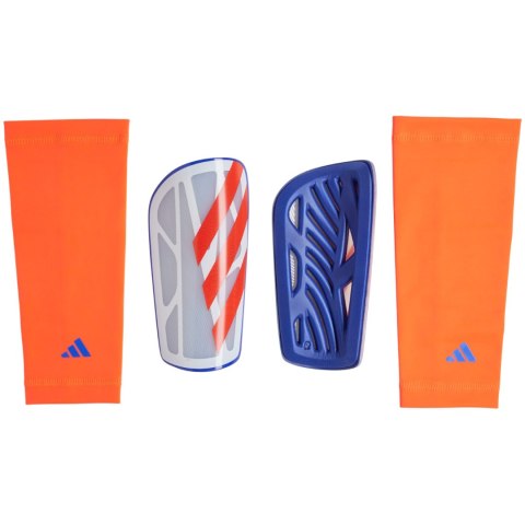 Ochraniacze piłkarskie adidas Tiro League szaro-pomarańczowo-niebieskie IW3790 L Adidas teamwear