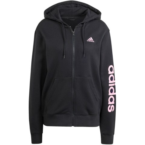 Bluza damska adidas Essentials Linear Full-Zip French Terry Hoodie czarna IS2072 Adidas Bluza damska adidas Essentials Linear Full-Zip French Terry Hoodie czarna IS2072 Adidas