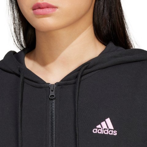 Bluza damska adidas Essentials Linear Full-Zip French Terry Hoodie czarna IS2072 Adidas Bluza damska adidas Essentials Linear Full-Zip French Terry Hoodie czarna IS2072 Adidas