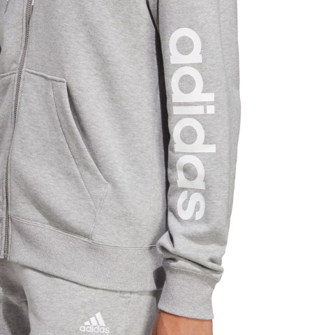 Bluza damska adidas Essentials Linear Full-Zip French Terry Hoodie szara IC6866 Adidas Bluza damska adidas Essentials Linear Full-Zip French Terry Hoodie szara IC6866 Adidas
