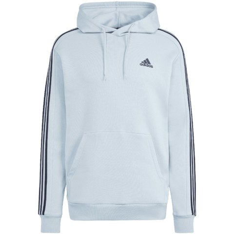 Bluza męska adidas Essentials Fleece 3-Stripes Hoodie błękitna IS0004 Adidas Bluza męska adidas Essentials Fleece 3-Stripes Hoodie błękitna IS0004 Adidas