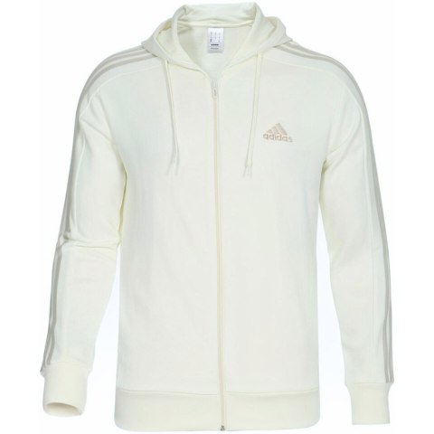 Bluza męska adidas Essentials French Terry 3-Stripes Full-Zip Hoodie ecru IS1373 Adidas Bluza męska adidas Essentials French Terry 3-Stripes Full-Zip Hoodie ecru IS1373 Adidas