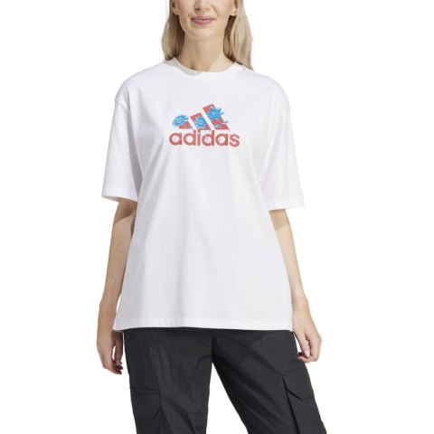 Koszulka damska adidas Flower Pack Badge of Sport biała IT1421 Adidas
