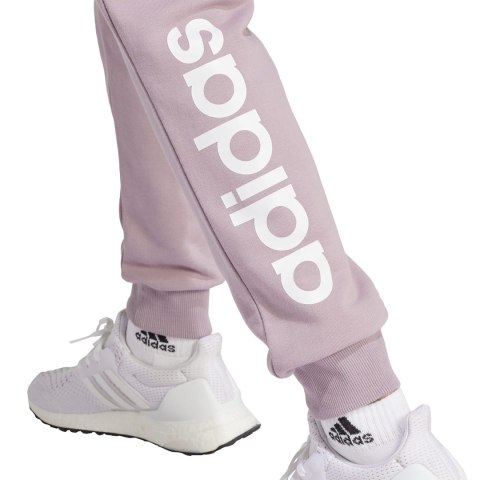 Spodnie damskie adidas Essentials Linear French Terry Cuffed fioletowe IS2105 Adidas Spodnie damskie adidas Essentials Linear French Terry Cuffed fioletowe IS2105 Adidas