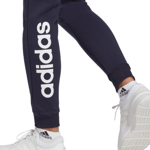 Spodnie damskie adidas Essentials Linear French Terry Cuffed granatowe IC6869 Adidas Spodnie damskie adidas Essentials Linear French Terry Cuffed granatowe IC6869 Adidas