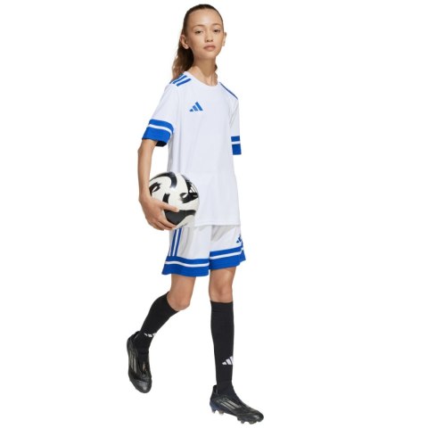 Spodenki dla dzieci adidas Squadra 25 biało-niebieskie JJ2425 116cm Adidas teamwear