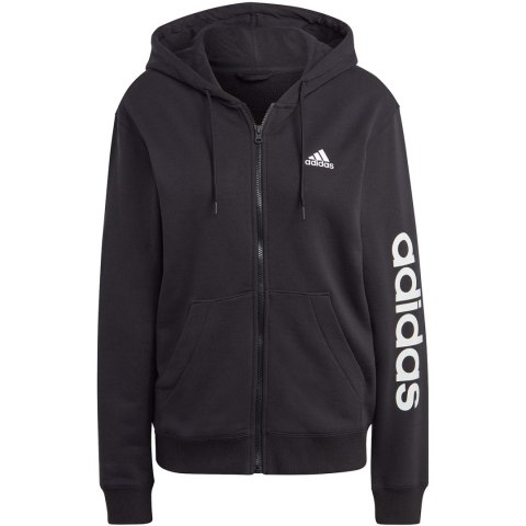 Bluza damska adidas Essentials Linear Full-Zip French Terry Hoodie czarna IC6863 Adidas Bluza damska adidas Essentials Linear Full-Zip French Terry Hoodie czarna IC6863 Adidas