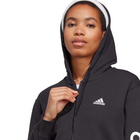 Bluza damska adidas Essentials Linear Full-Zip French Terry Hoodie czarna IC6863 Adidas Bluza damska adidas Essentials Linear Full-Zip French Terry Hoodie czarna IC6863 Adidas
