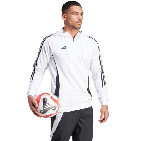 Bluza męska adidas Tiro 24 Training Hooded biała IR9399 Adidas teamwear Bluza męska adidas Tiro 24 Training Hooded biała IR9399 Adidas teamwear