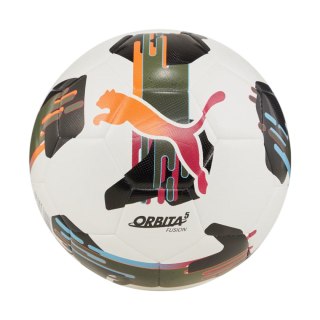 Piłka nożna Puma Orbita 5 Fusion biało-pomarańczowo-czarna 84331 01 4 Puma