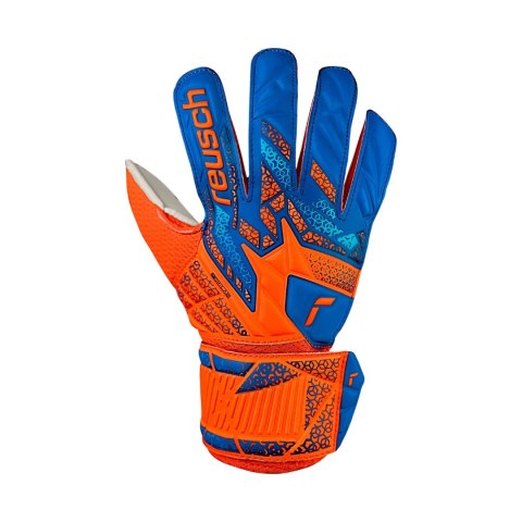 Rękawice bramkarskie Reusch Attrakt Solid Junior pomarańczowo-niebieskie 5572515 2290 7,5 Reusch