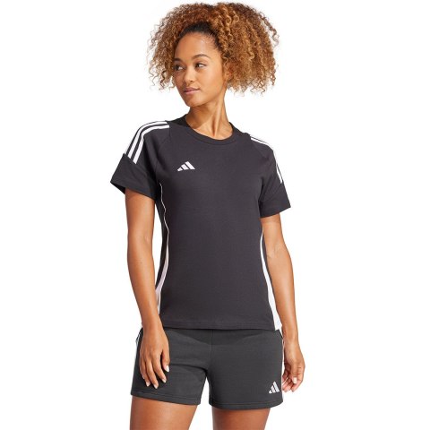 Koszulka damska adidas Tiro 24 Sweat Tee czarna IJ9955 Adidas teamwear Koszulka damska adidas Tiro 24 Sweat Tee czarna IJ9955 Adidas teamwear