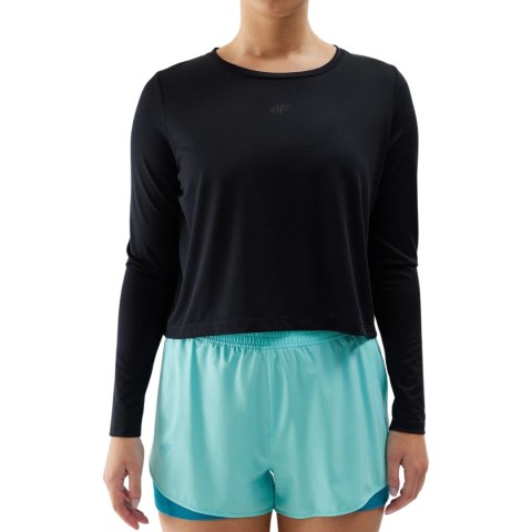 Koszulka damska longsleeve 4F F218 głęboka czerń 4FWSS24TFLOF218 20S 4F