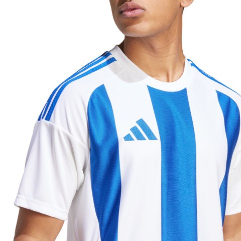 Koszulka męska adidas Striped 24 Jersey biało-niebieska IW2144 Adidas teamwear
