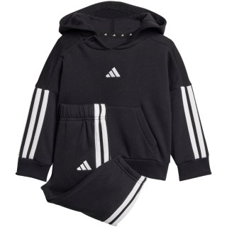 Dres dla dzieci adidas Essentials Joggers 3 Stripes Fleece Hoodie czarny JD6484 74 Adidas