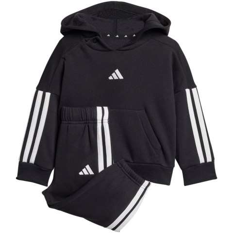 Dres dla dzieci adidas Essentials Joggers 3 Stripes Fleece Hoodie czarny JD6484 74 Adidas