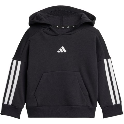 Dres dla dzieci adidas Essentials Joggers 3 Stripes Fleece Hoodie czarny JD6484 74 Adidas