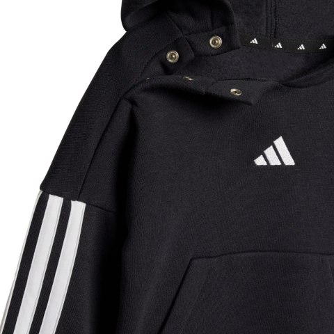 Dres dla dzieci adidas Essentials Joggers 3 Stripes Fleece Hoodie czarny JD6484 74 Adidas