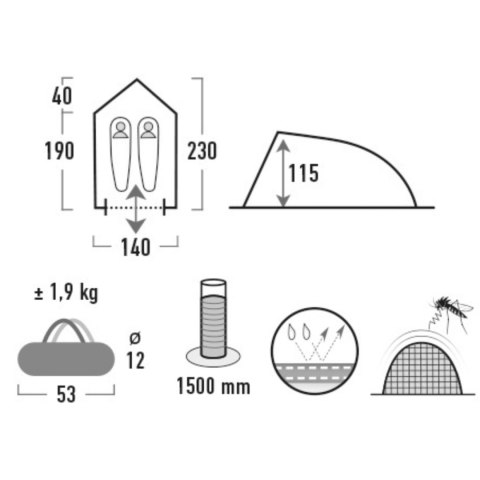 Namiot High Peak Minitramp 2 czarny 10151 High Peak