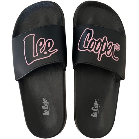 Klapki damskie Lee Cooper czarno-różowe LCW-24-42-2482LA Lee Cooper Klapki damskie Lee Cooper czarno-różowe LCW-24-42-2482LA Lee Cooper