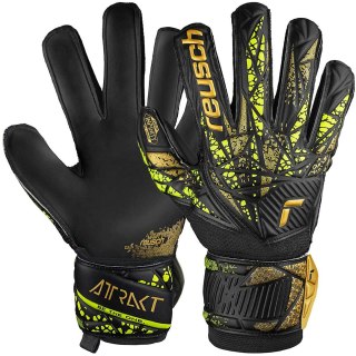 Rękawice bramkarskie Reusch Attrakt Infinity Finger Support czarno-żółte 5470710 7739 Reusch