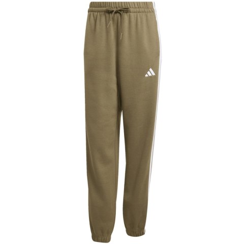 Spodnie damskie adidas Essentials 3-Stripes Fleece Loose-Fit oliwkowe JX7698 L Adidas