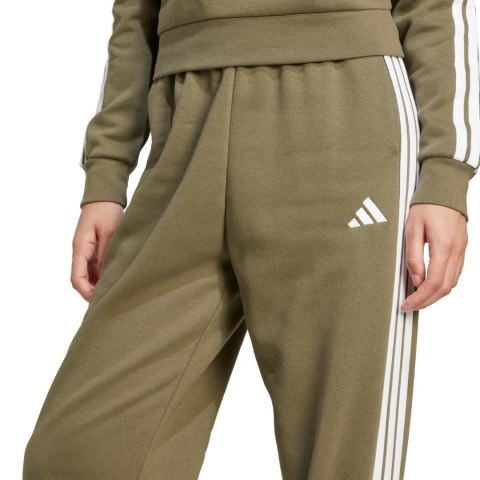 Spodnie damskie adidas Essentials 3-Stripes Fleece Loose-Fit oliwkowe JX7698 L Adidas