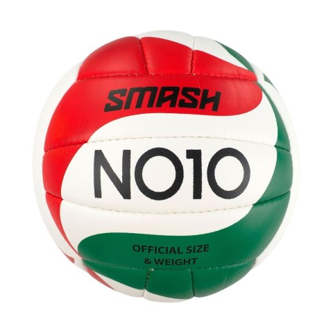 Piłka siatkowa NO10 Smash biało-zielono-czerwona 5 NO10