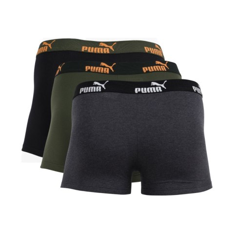 Bokserki męskie Puma 3-pack szare, zielone, czarne 100003547 3731/003 020 2XL Puma