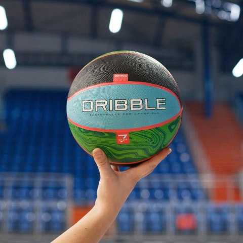 Piłka koszykowa Meteor Dribble niebiesko-zielono-czarna 07093 7 Meteor