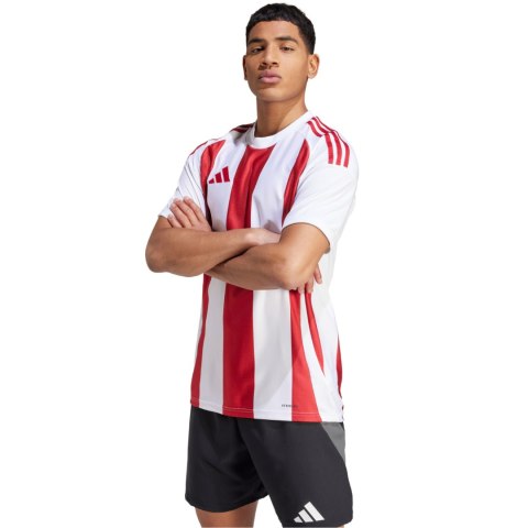 Koszulka męska adidas Striped 24 Jersey biało-czerwona IW2142 Adidas teamwear
