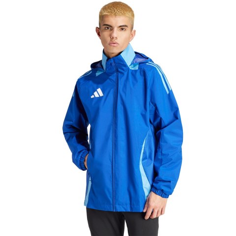 Kurtka męska adidas Tiro 24 Competition All-Weather niebieska IR7561 Adidas teamwear Kurtka męska adidas Tiro 24 Competition All-Weather niebieska IR7561 Adidas teamwear