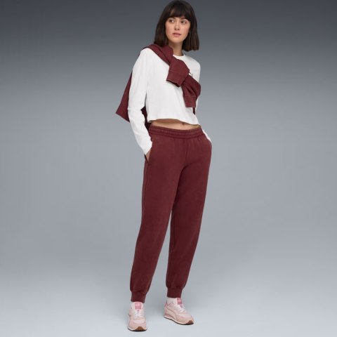 Spodnie damskie Puma ESS Elevated Comfort Wash Sweatpants bordowe 688104 96 XL Puma