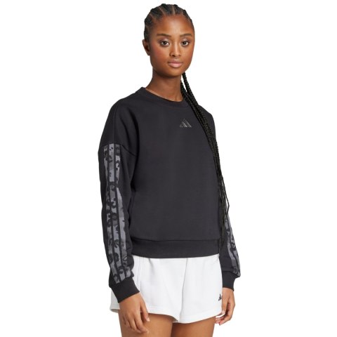 Bluza damska adidas Animal Print 3-Stripes French Terry Sweatshirt czarna JM1835 2XL Adidas