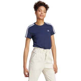 Koszulka damska adidas Essentials Slim 3-Stripes Tee granatowa IM2791 Adidas