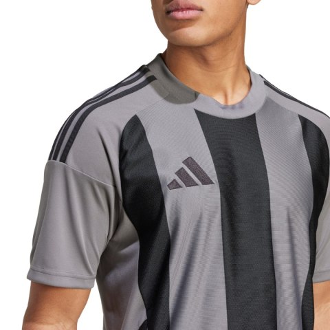 Koszulka męska adidas Striped 24 Jersey szaro-czarna IW2145 Adidas teamwear