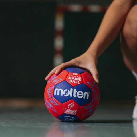 Piłka ręczna Molten IHF Approved Pro Official World Cup 2025 czerwono-niebieska H2A5000-W5Z 2 Molten