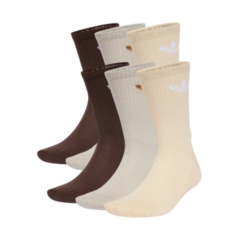 Skarpety adidas Trefoil Cushion Crew Socks 6 Pairs beżowe, brązowe IX5274 43-45 Adidas