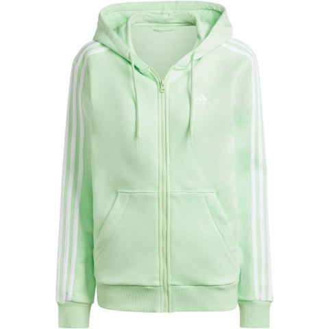 Bluza damska adidas Essentials 3-Stripes Full-Zip Fleece jasnozielona IR6077 Adidas Bluza damska adidas Essentials 3-Stripes Full-Zip Fleece jasnozielona IR6077 Adidas
