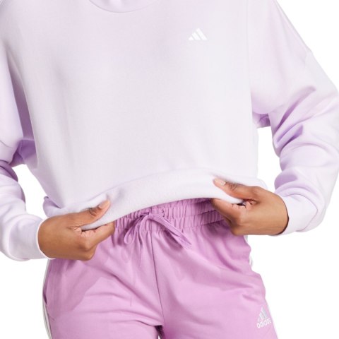 Bluza damska adidas Essentials Small Logo Feel Cozy fioletowa JF8827 Adidas Bluza damska adidas Essentials Small Logo Feel Cozy fioletowa JF8827 Adidas