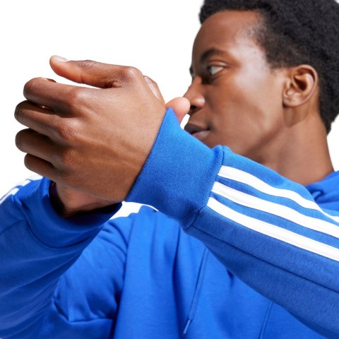 Bluza męska adidas Essentials Fleece 3-Stripes Hoodie niebieska IJ8934 Adidas Bluza męska adidas Essentials Fleece 3-Stripes Hoodie niebieska IJ8934 Adidas