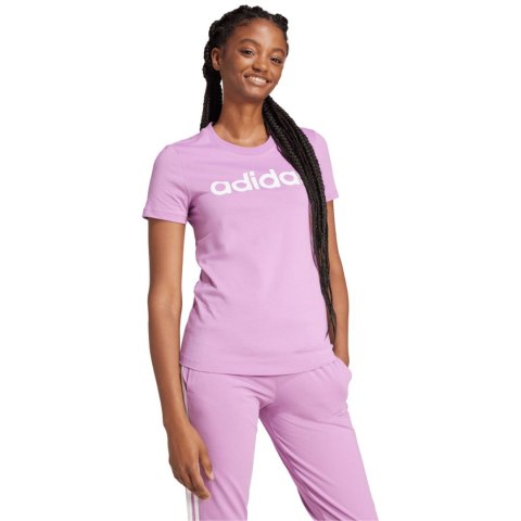 Koszulka damska adidas Loungewear Essentials Slim Logo Tee fioletowa IY9192 Adidas Koszulka damska adidas Loungewear Essentials Slim Logo Tee fioletowa IY9192 Adidas