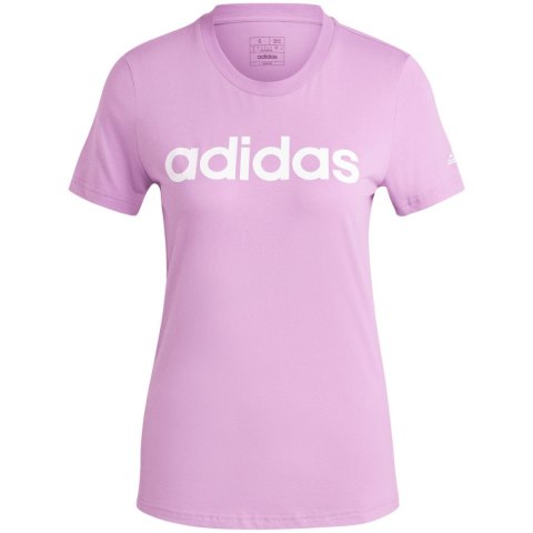 Koszulka damska adidas Loungewear Essentials Slim Logo Tee fioletowa IY9192 Adidas Koszulka damska adidas Loungewear Essentials Slim Logo Tee fioletowa IY9192 Adidas