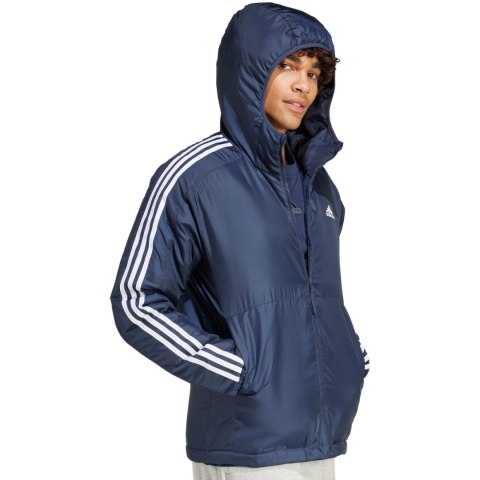 Kurtka męska adidas Essentials 3-Stripes Insulated Hooded granatowa IS1278 Adidas Kurtka męska adidas Essentials 3-Stripes Insulated Hooded granatowa IS1278 Adidas