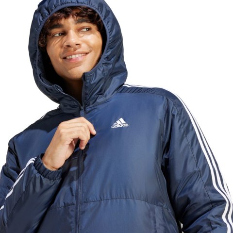 Kurtka męska adidas Essentials 3-Stripes Insulated Hooded granatowa IS1278 Adidas Kurtka męska adidas Essentials 3-Stripes Insulated Hooded granatowa IS1278 Adidas