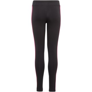 Legginsy dla dzieci adidas Essentials 3-Stripes Cotton Tights czarno-różowe IC3627 Adidas