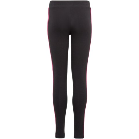 Legginsy dla dzieci adidas Essentials 3-Stripes Cotton Tights czarno-różowe IC3627 Adidas Legginsy dla dzieci adidas Essentials 3-Stripes Cotton Tights czarno-różowe IC3627 Adidas