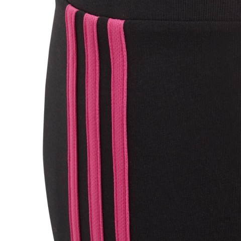 Legginsy dla dzieci adidas Essentials 3-Stripes Cotton Tights czarno-różowe IC3627 Adidas Legginsy dla dzieci adidas Essentials 3-Stripes Cotton Tights czarno-różowe IC3627 Adidas