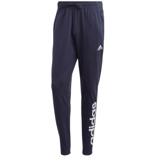 Spodnie męskie adidas Essentials Single Jersey Tapered Elasticized Cuff Logo granatowe IC0056 Adidas
