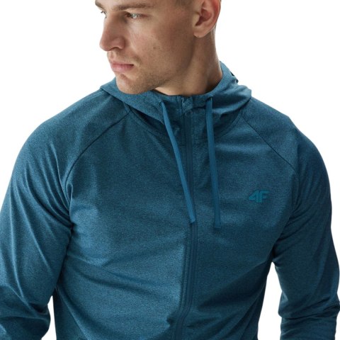 Bluza męska 4F M404 morska zieleń melanż 4FWAW24TFSWM404 46M 4F Bluza męska 4F M404 morska zieleń melanż 4FWAW24TFSWM404 46M 4F